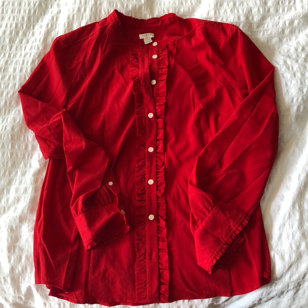 Red Blouse with Ruffles